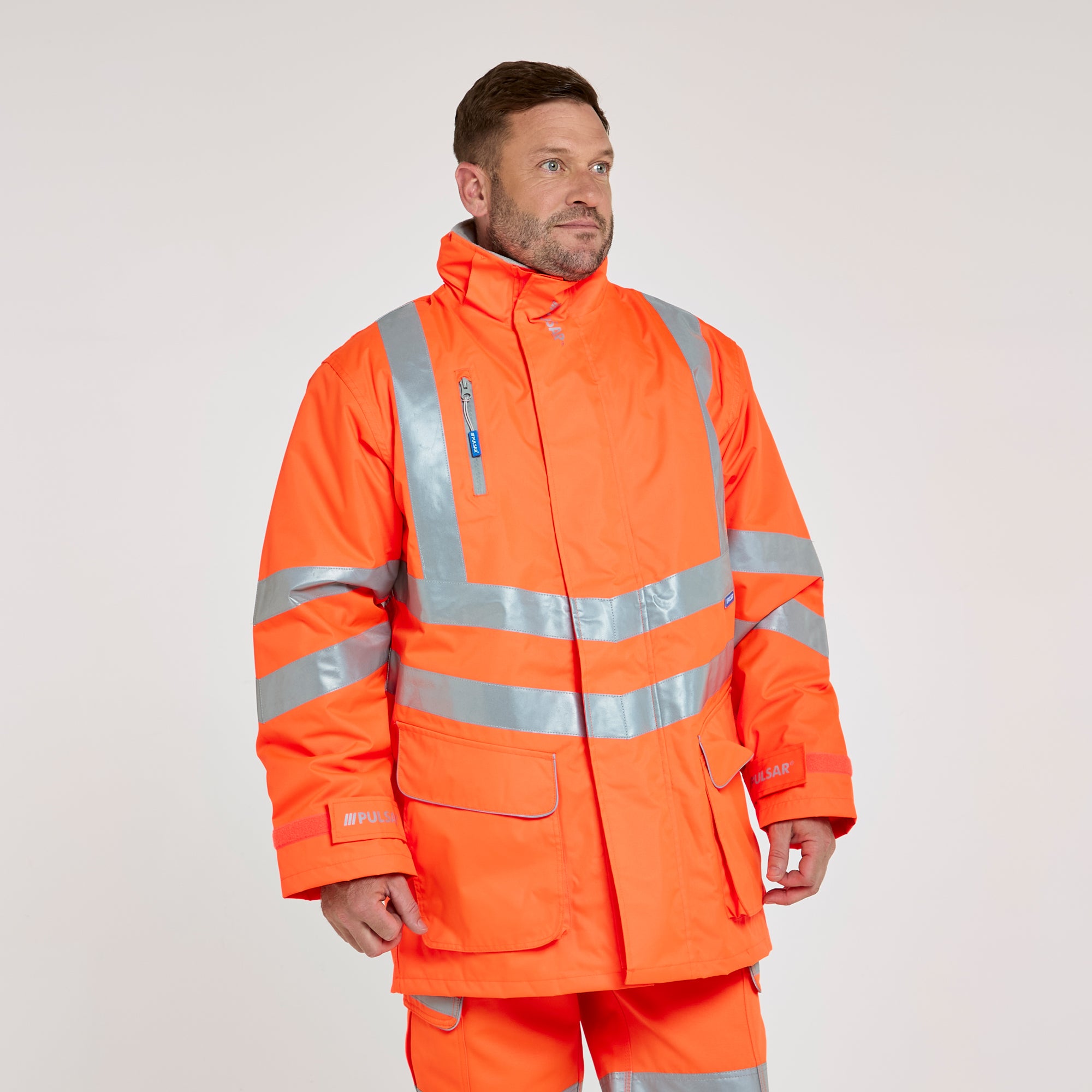 Padded Storm Coat Orange - Recycled Content