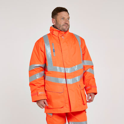 Padded Storm Coat Orange - Recycled Content