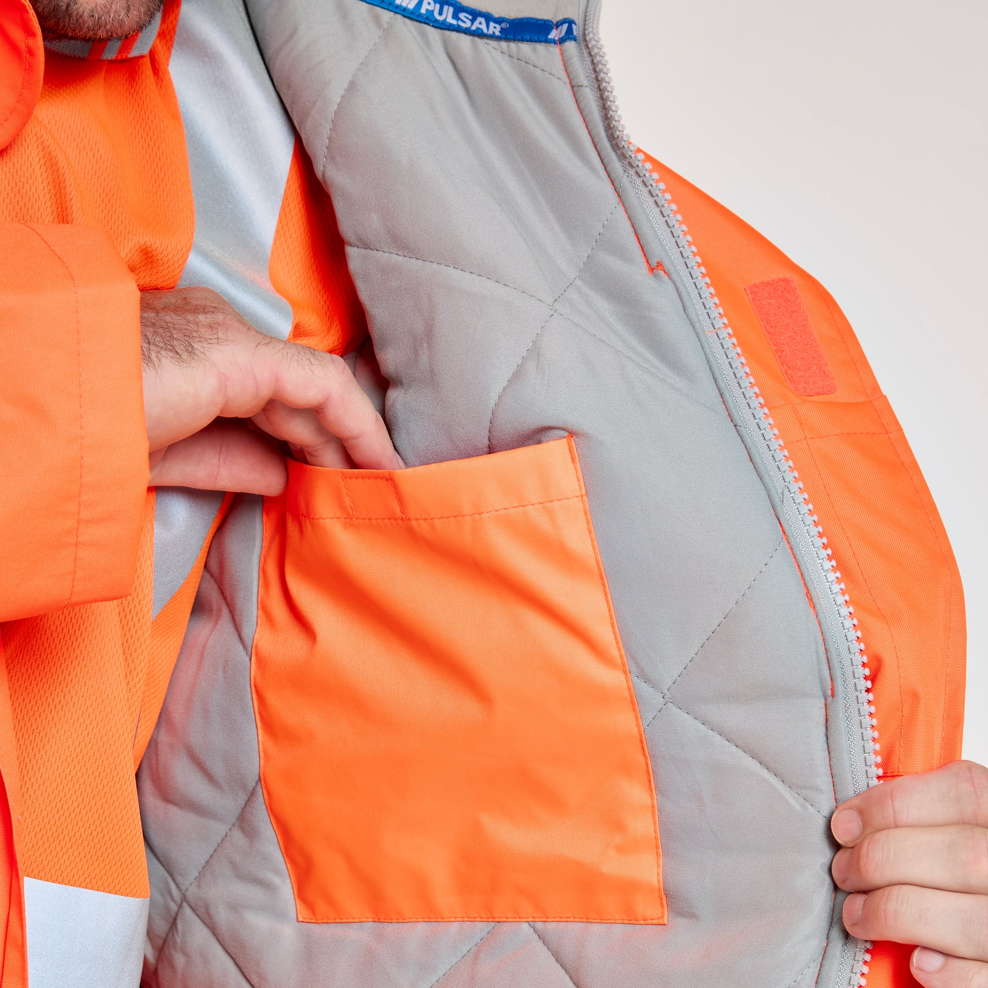Padded Storm Coat Orange - Recycled Content