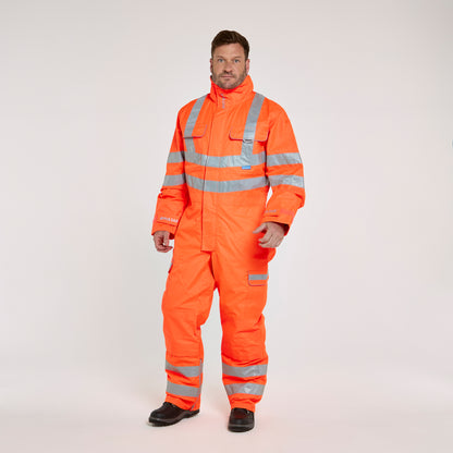 Mesh Lined Coverall Orange - Recycled Content