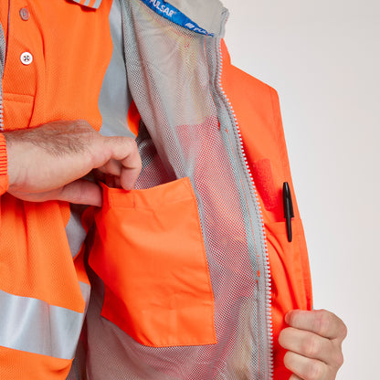 Mesh Lined Bomber Jacket Orange - Recycled Content