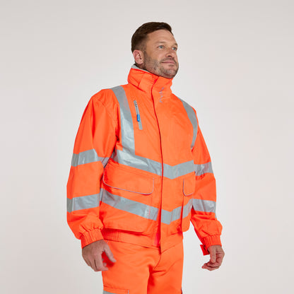 Mesh Lined Bomber Jacket Orange - Recycled Content