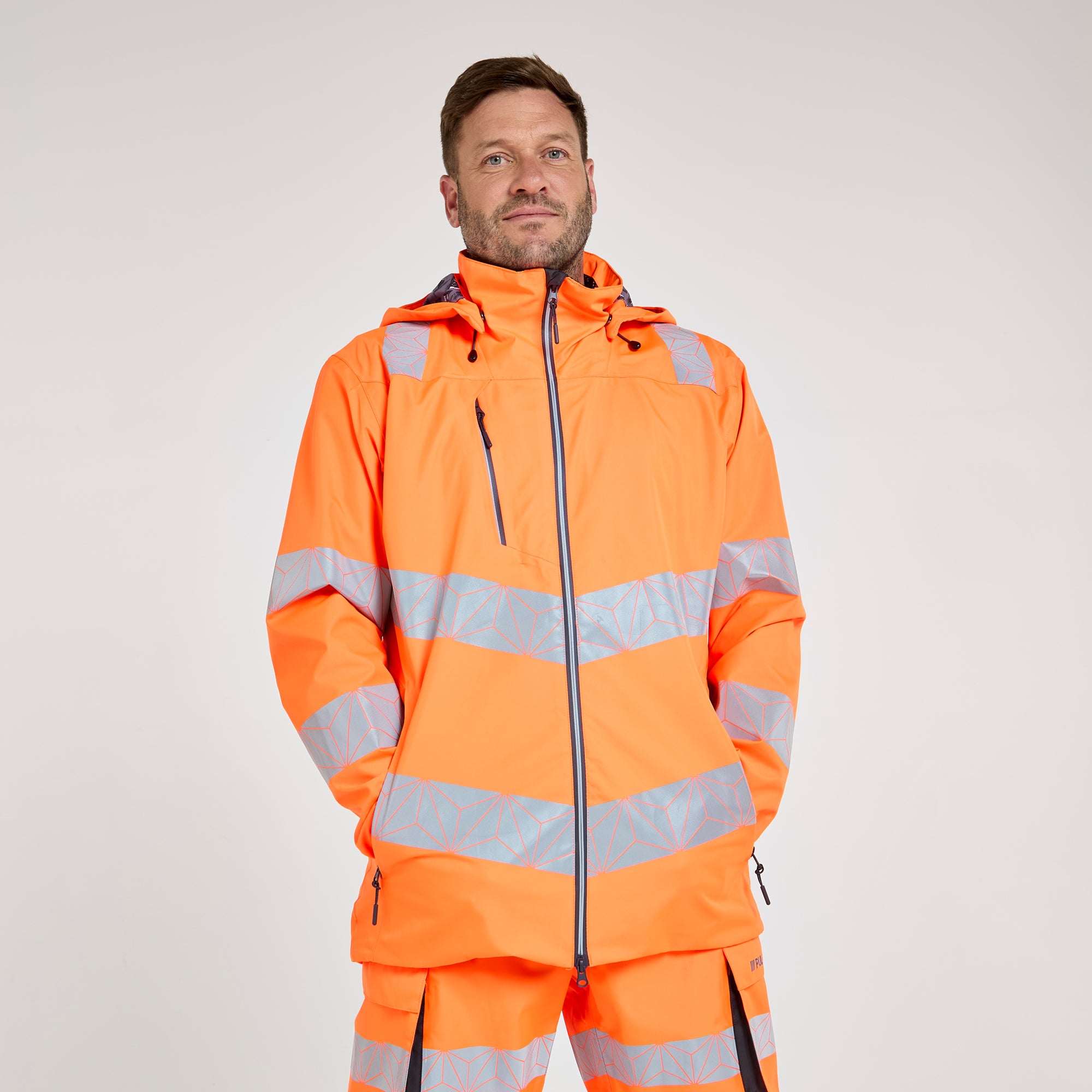 Shell Visible Jacket PULSAR® REACT Shell Jacket Orange – High-Visibility Workwear | PULSAR®