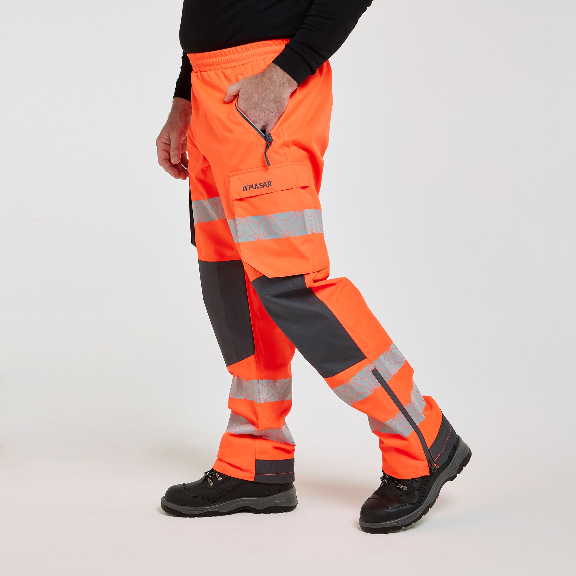 PULSAR® REACT Overtrousers Orange – High-Visibility Workwear | PULSAR®