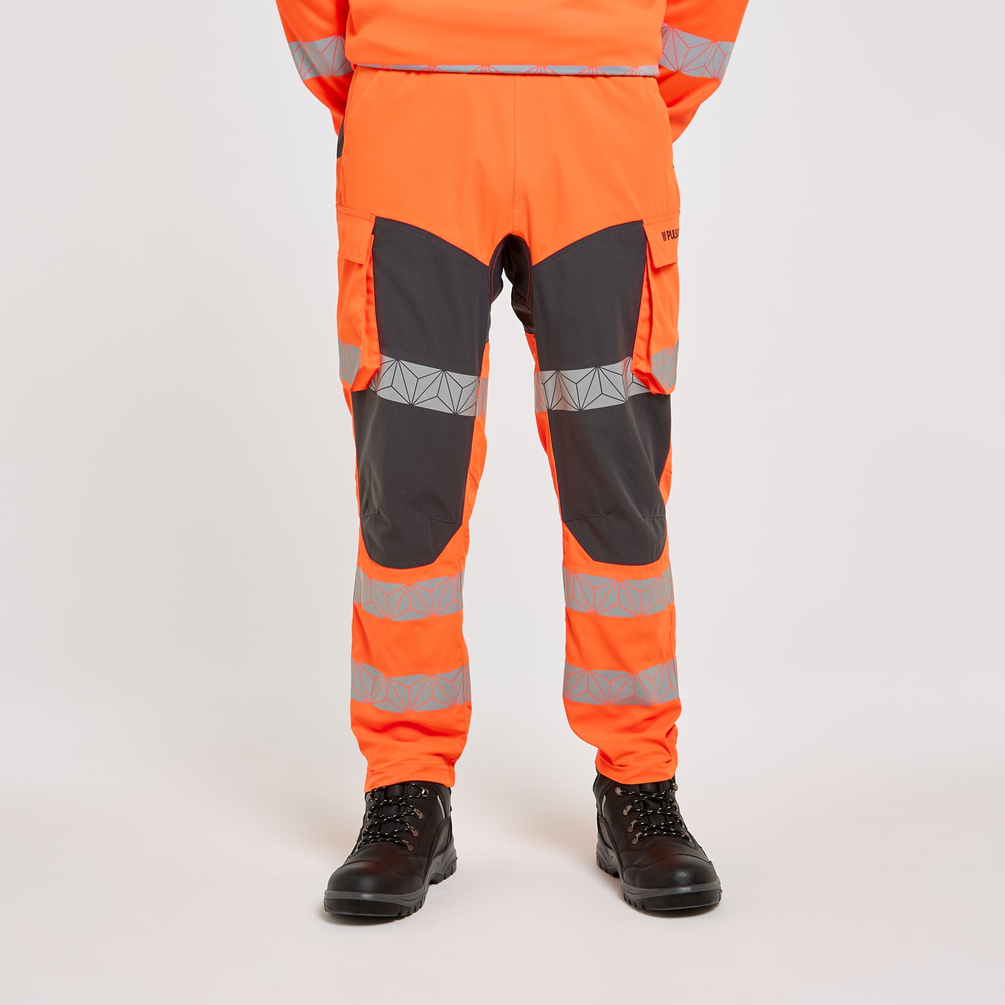 PULSAR® REACT Work Pant Orange Grey – High-Visibility Workwear