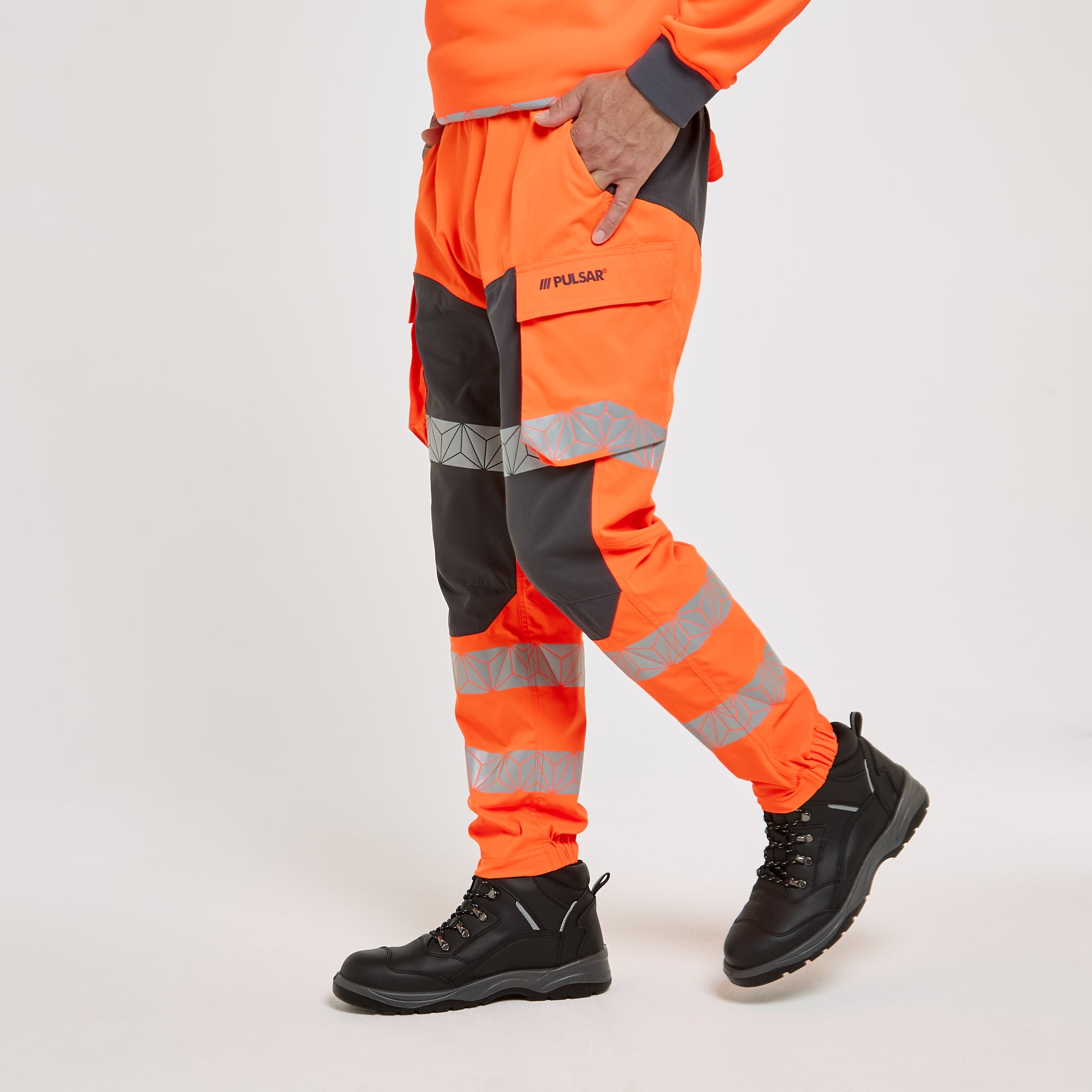 PULSAR® REACT Work Pant Orange Grey – High-Visibility Workwear